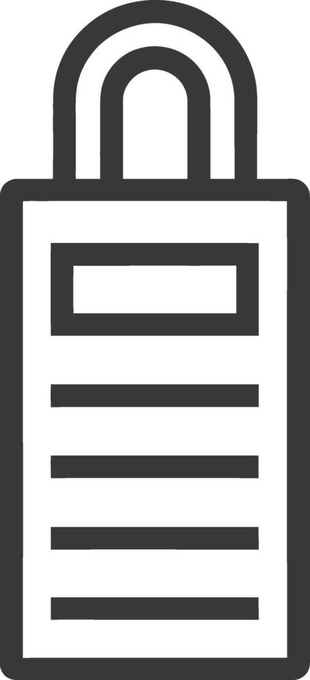 Black and White Line Drawing of a Shopping Bag vector