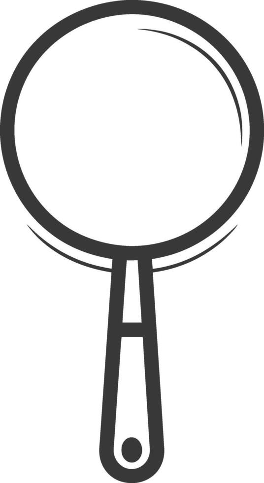 Black and White Line Drawing of a Frying Pan vector
