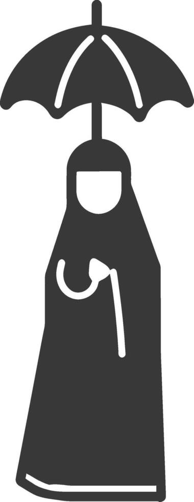 A Woman in a Hijab Holding an Umbrella vector
