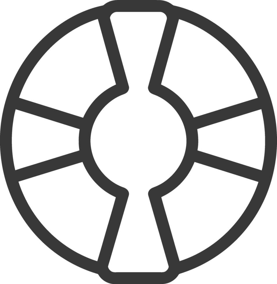 Black and white line art illustration of a life preserver vector