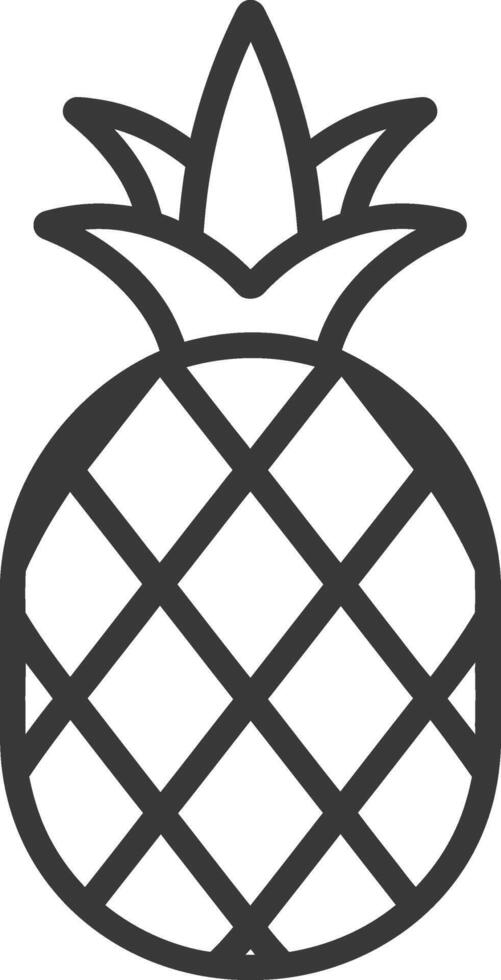 Black and White Line Drawing of a Pineapple vector
