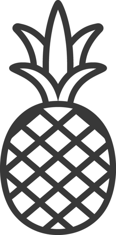 Black and White Line Drawing of a Pineapple vector