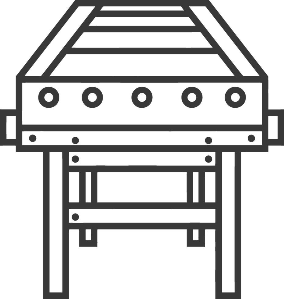 Black and White Line Drawing of a Foosball Table vector