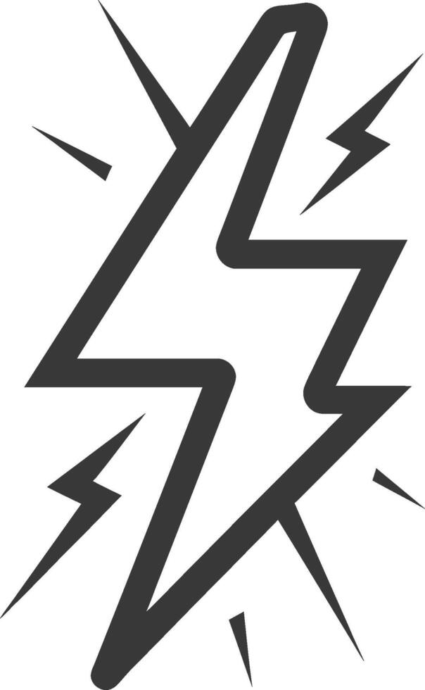 A stylized lightning bolt with radiating lines vector