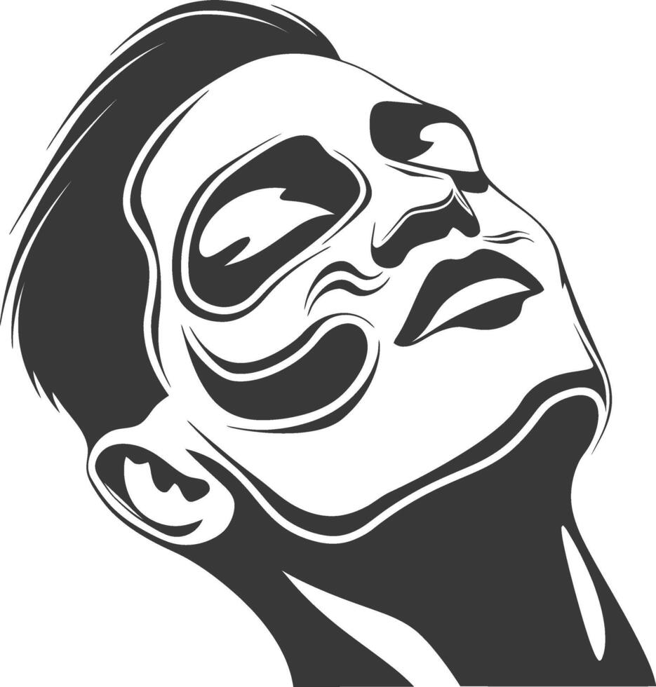 A stylized illustration of a person with a face mask vector