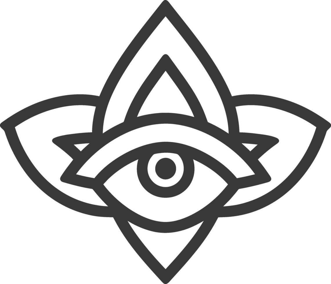 A stylized eye inside a geometric flower like shape vector