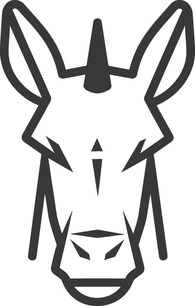 Black and White Line Art of a Unicorn Head vector