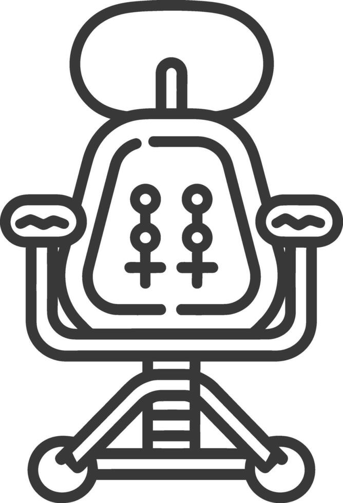 Line drawing of a modern office chair with adjustable features vector
