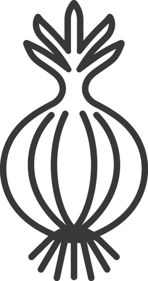 Black and White Line Art Illustration of an Onion vector