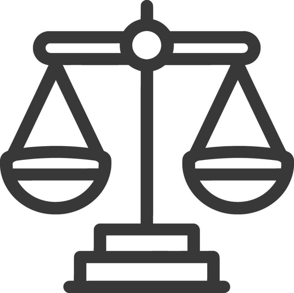 Black and White Line Art of a Balanced Scale vector