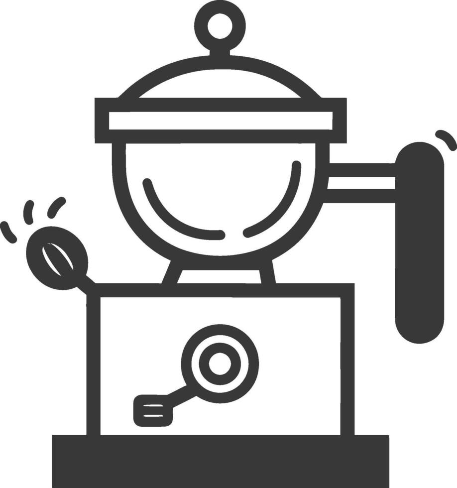 Black and White Line Drawing of a Coffee Maker vector