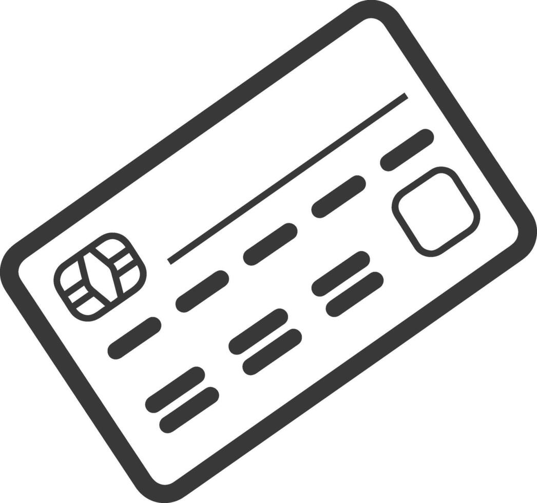 Black and White Line Drawing of a Credit Card vector