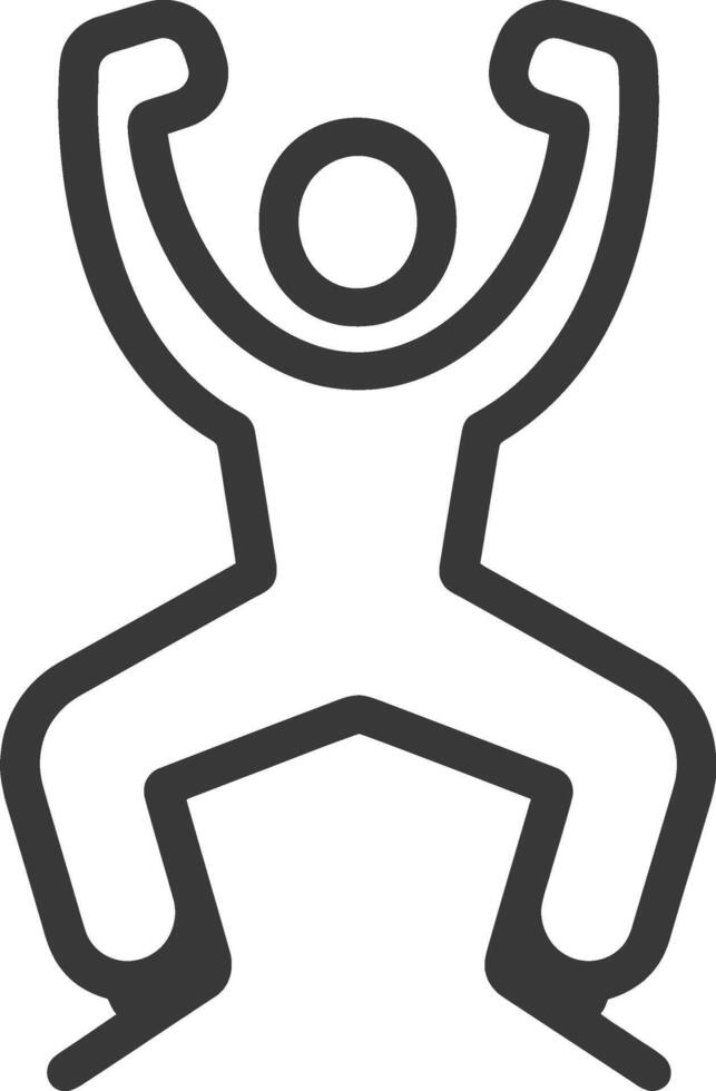 Stick Figure Jumping with Arms Raised vector