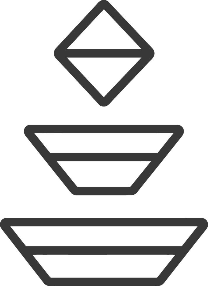 Stacked Geometric Shapes with Horizontal Lines vector