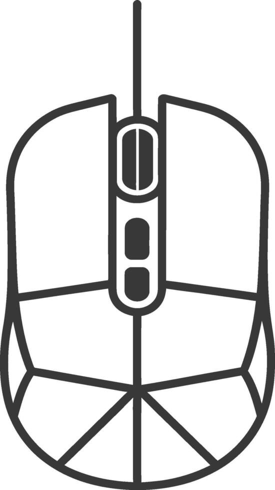 Black and White Line Drawing of a Computer Mouse vector