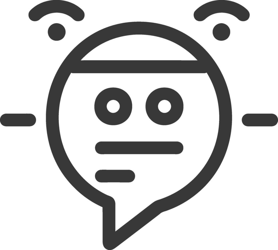Speech Bubble With Two Eyes And Antennas Emoji vector