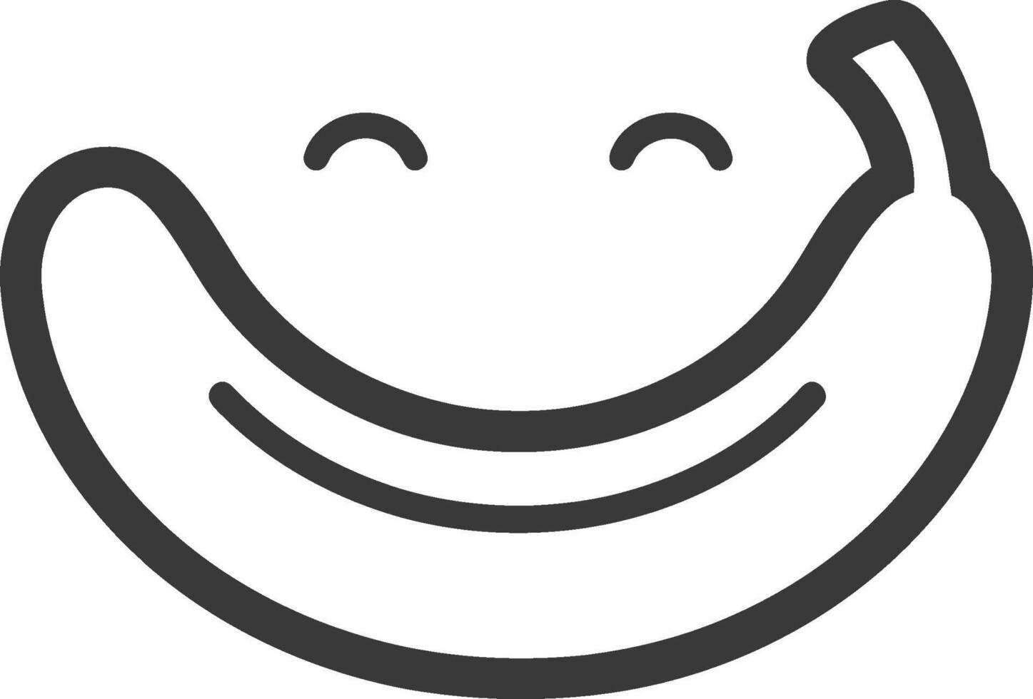 Smiling Banana with Simple Line Art Design vector
