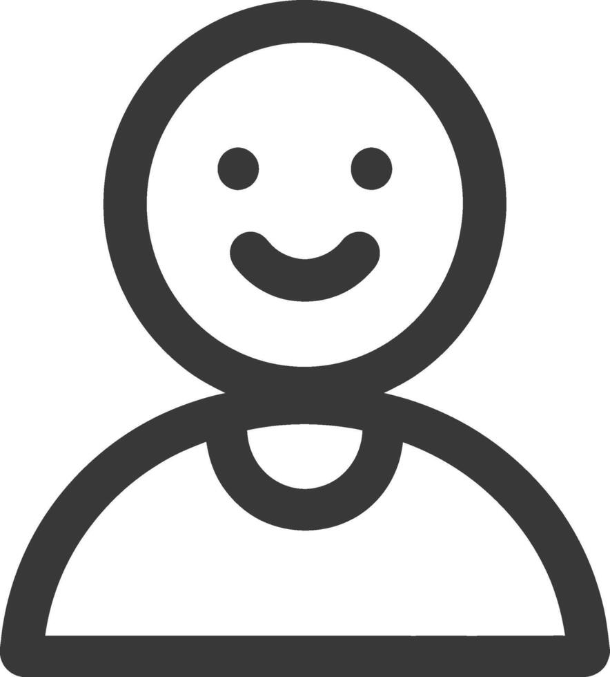 Smiling Person Icon with Rounded Head and Body vector