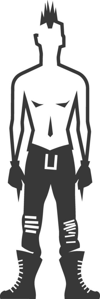 Silhouette of a Punk Rock Male Figure vector