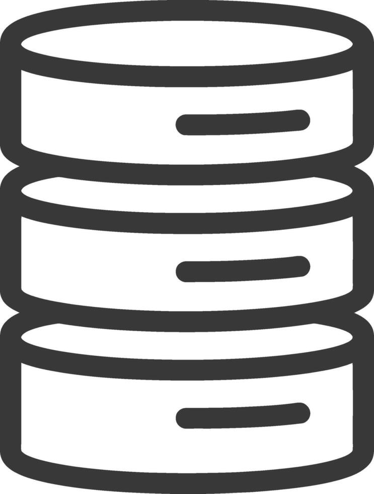 Stack of four database discs with a line in each disc vector