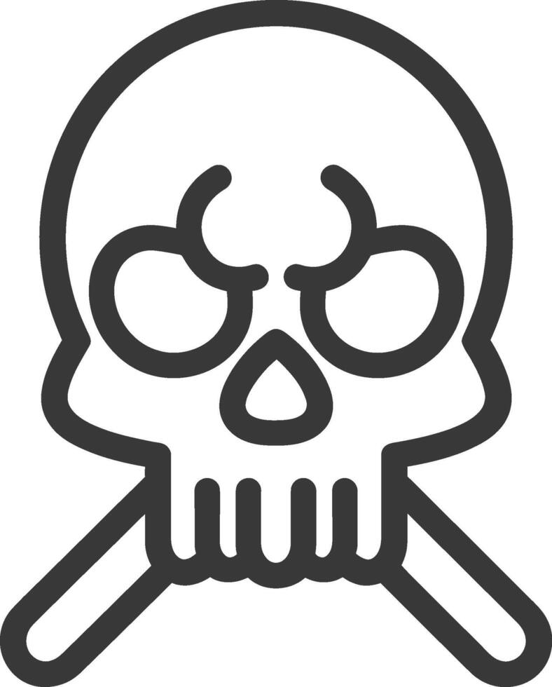 Skull and Crossbones Line Icon vector