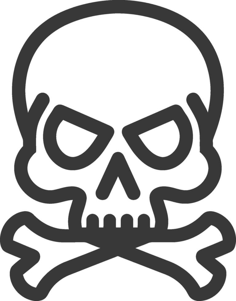 Skull and Crossbones Icon Line Style vector