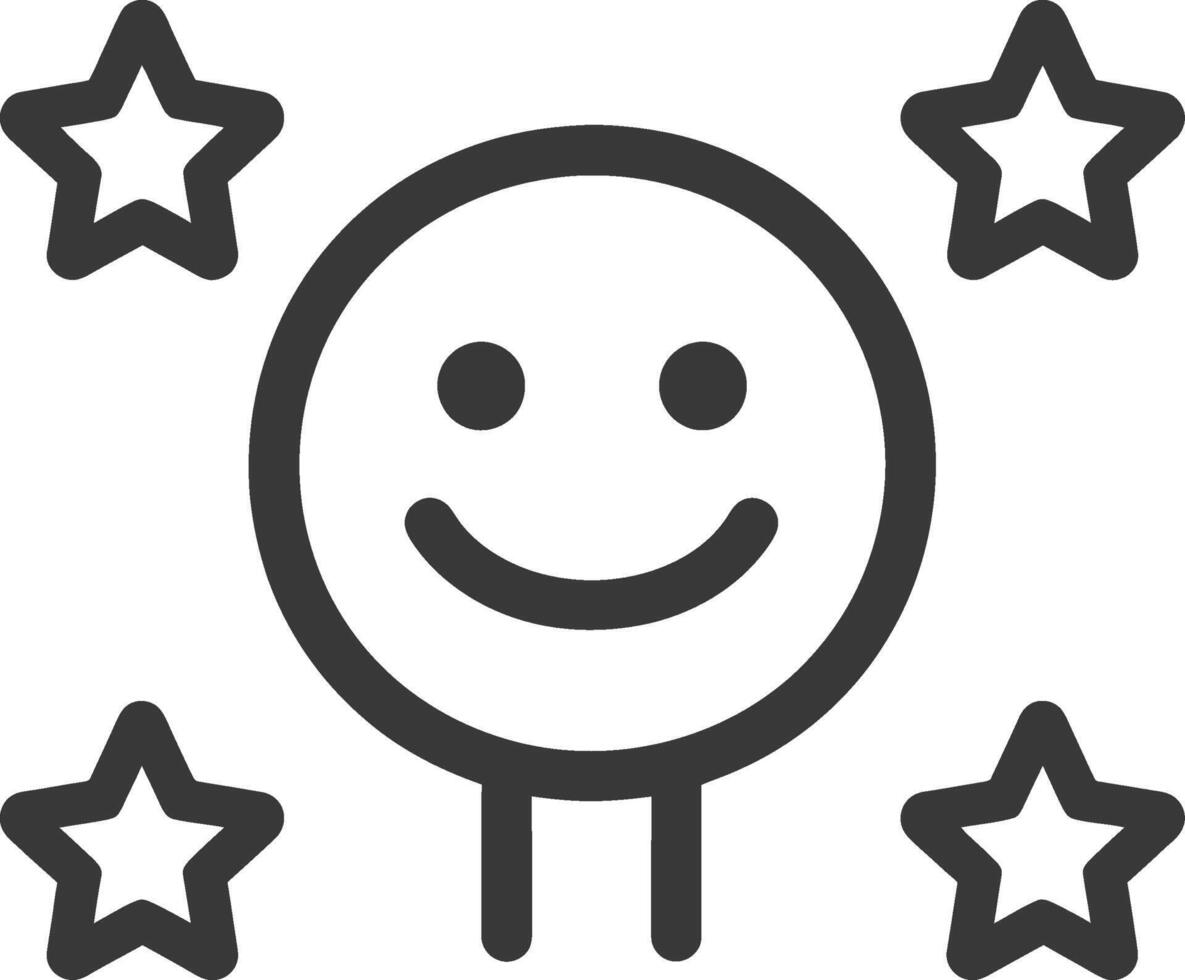 Smiling Face with Four Stars Icon vector