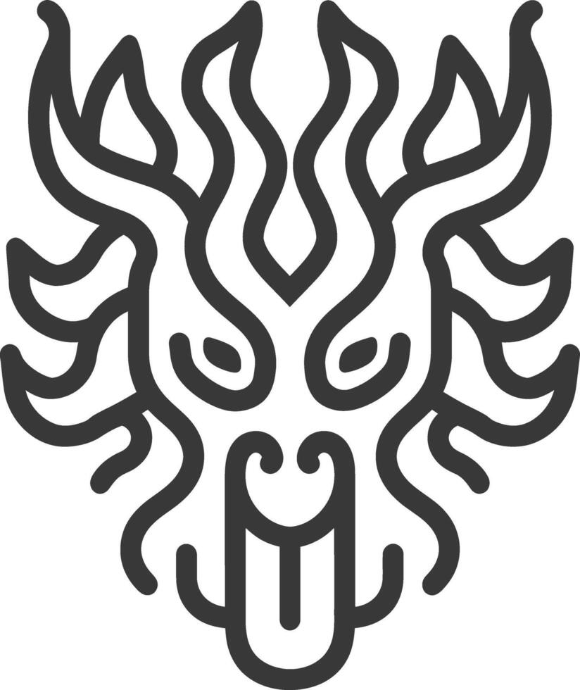 Stylized Black and White Dragon Head Icon vector
