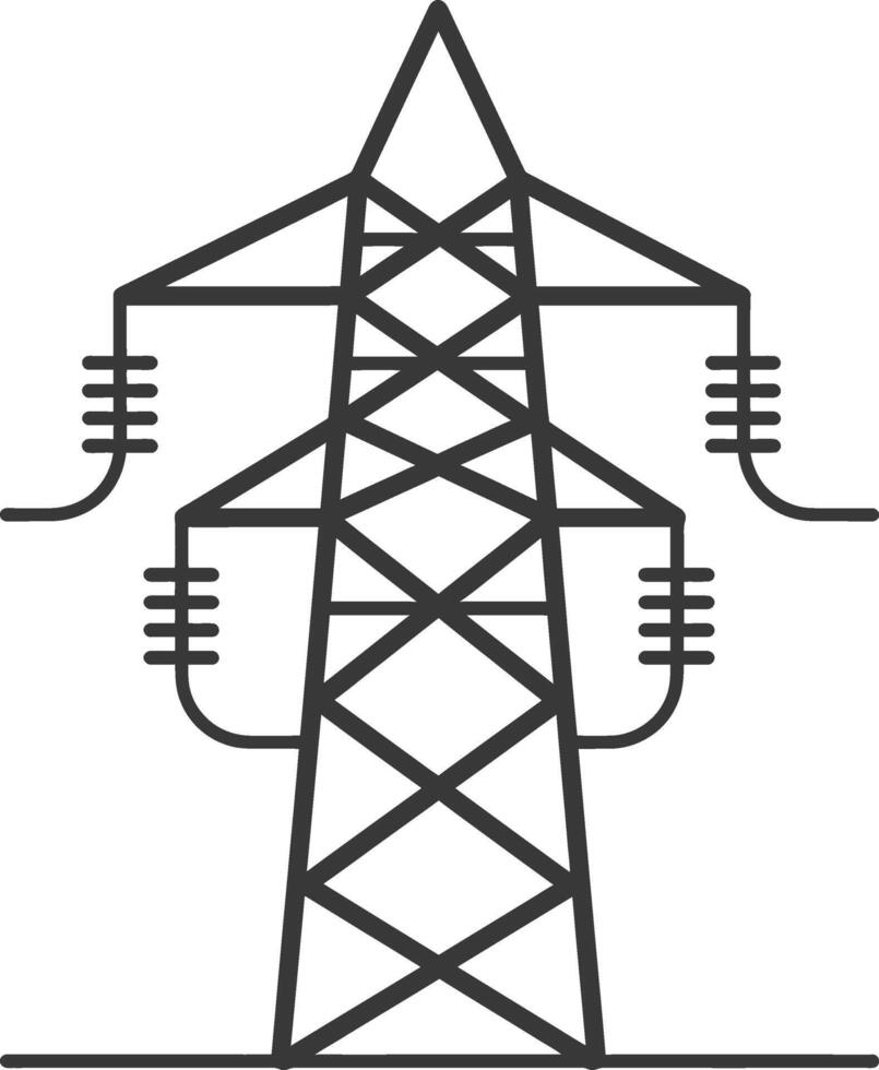 Electricity pylon line icon illustration vector