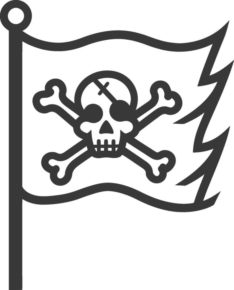 Pirate flag icon vector