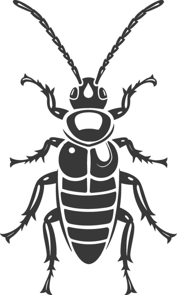 A black and white bug icon on a white background vector