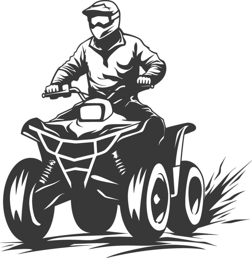 A man riding an atv on a white background vector