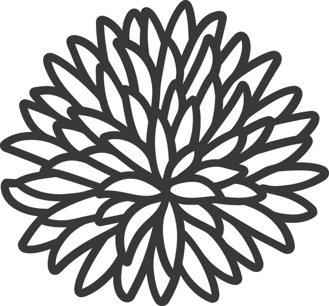 A black and white drawing of a flower vector