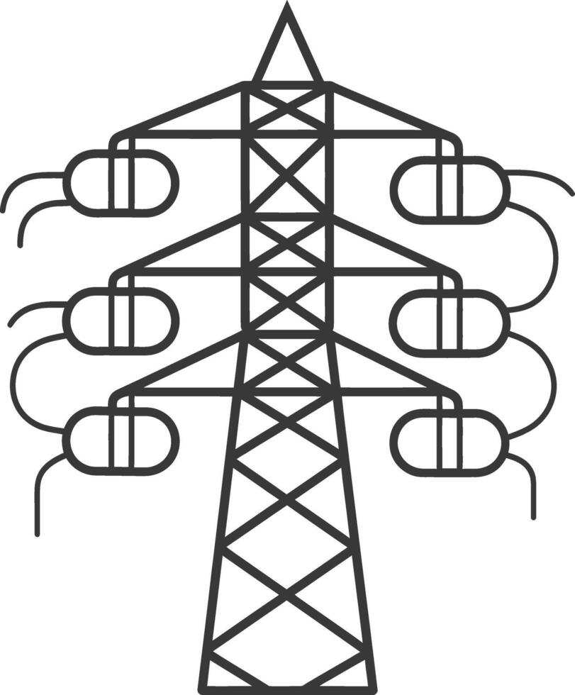 Electricity pylon illustration vector