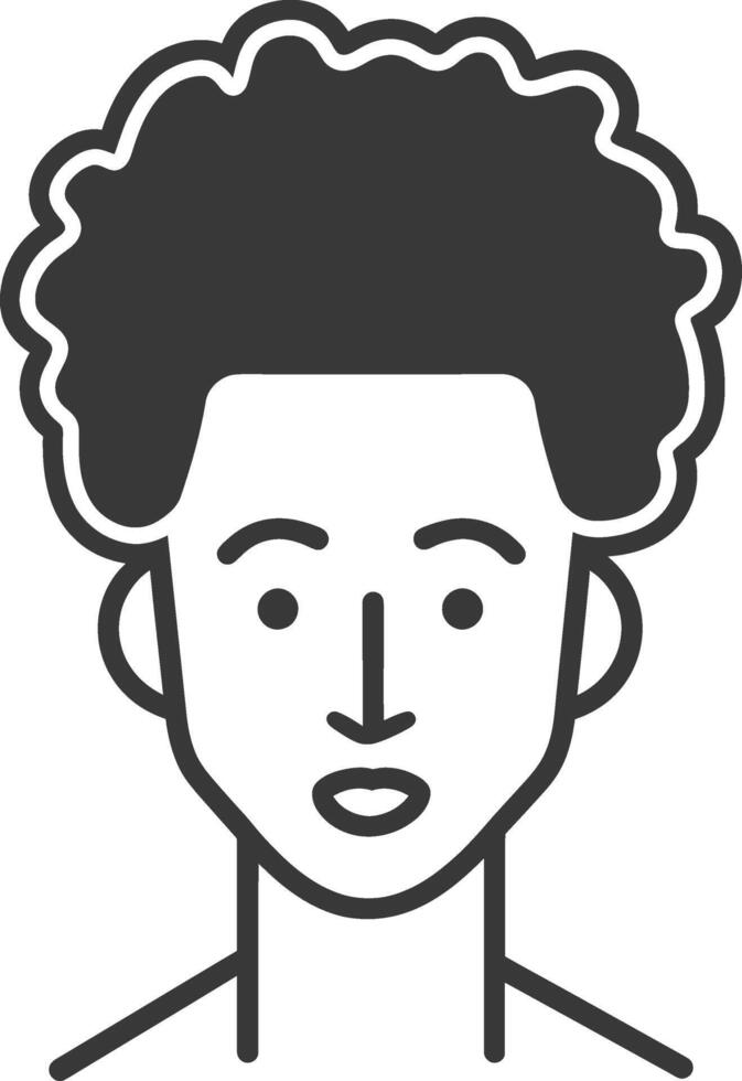 A man with curly hair icon vector