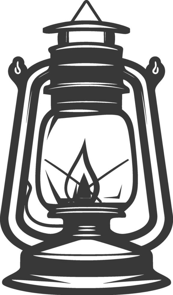 An old lantern with a flame inside vector