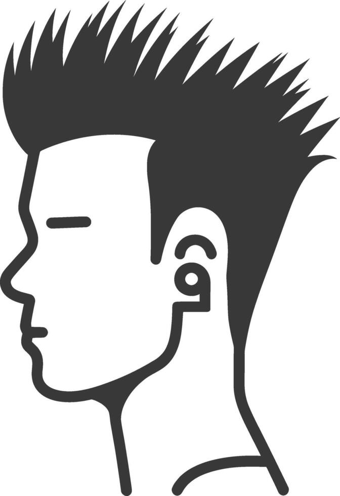 A man with a mohawk and earphones vector