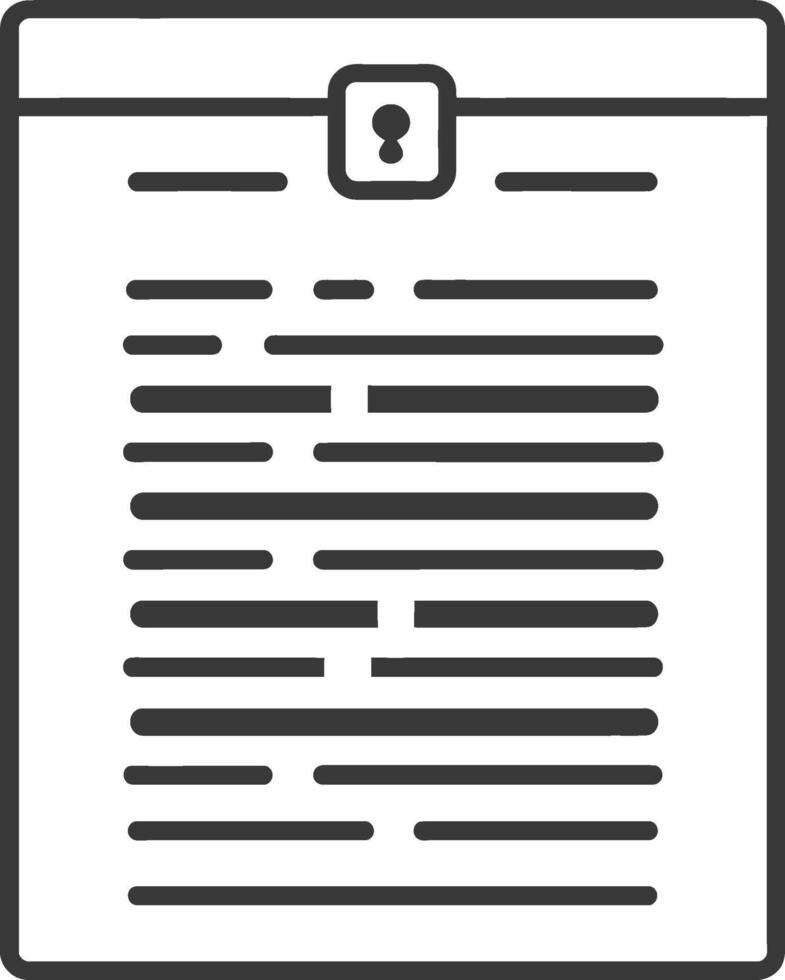 A document with a lock icon vector