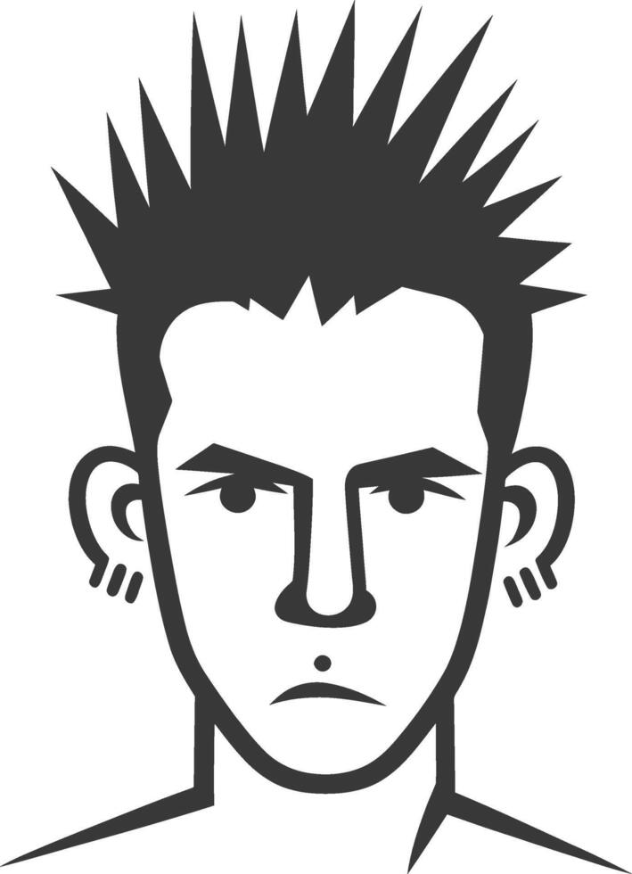 A man with spiked hair and a piercing on his face vector