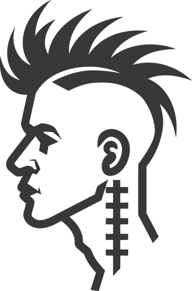 A man with a mohawk and earrings vector