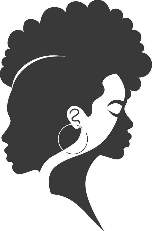 A silhouette of a woman with an afro hairstyle vector