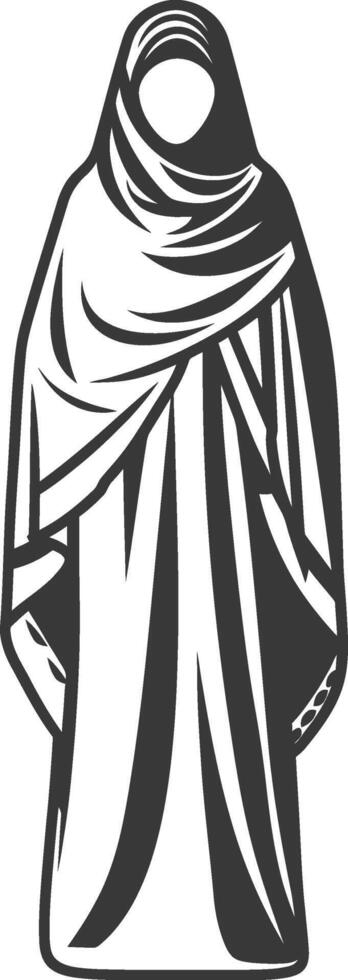 A black and white illustration of a robe vector