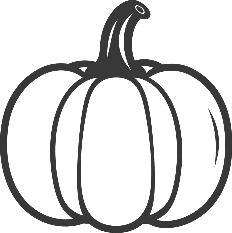 A black and white pumpkin on a white background vector