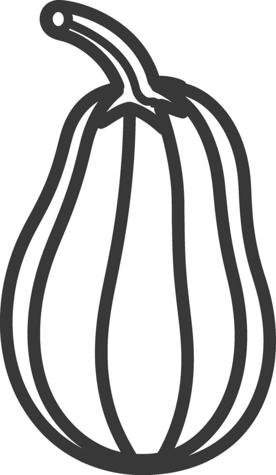 A black and white drawing of a pumpkin vector