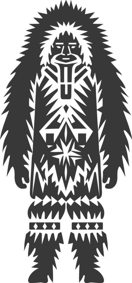 A black and white illustration of a yeti vector