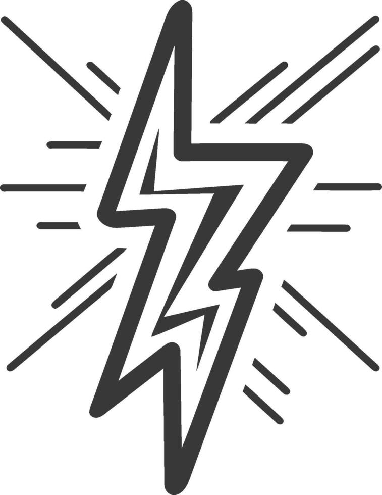 A lightning bolt icon on a white background vector