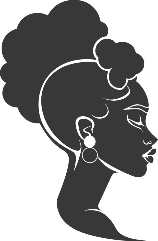 Silhouette of a woman with a big afro hairstyle vector