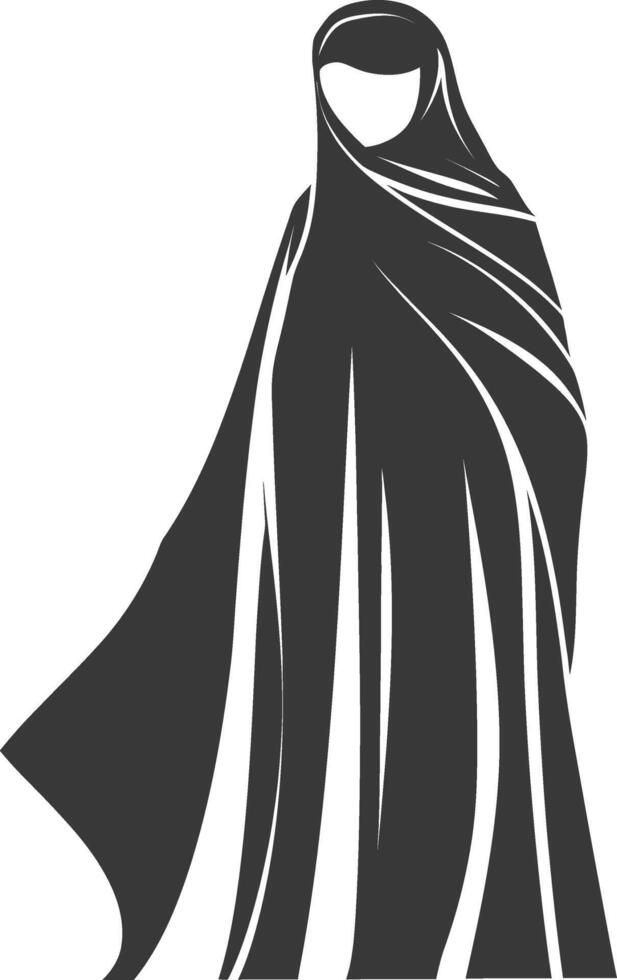 A silhouette of a woman in a black veil vector