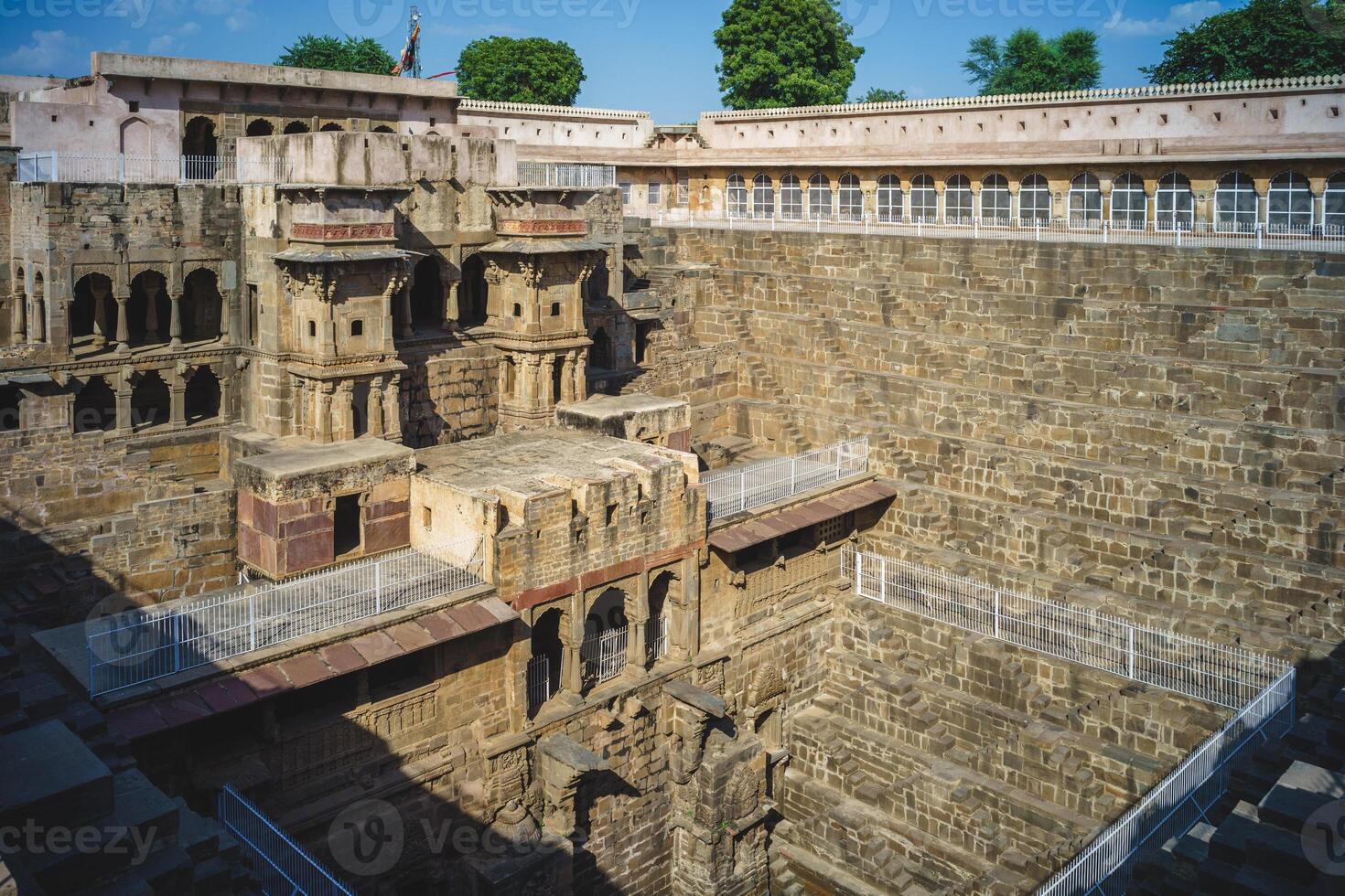 Chand Baori, a stepwell situated in the village of Abhaneri, Rajasthan, India photo