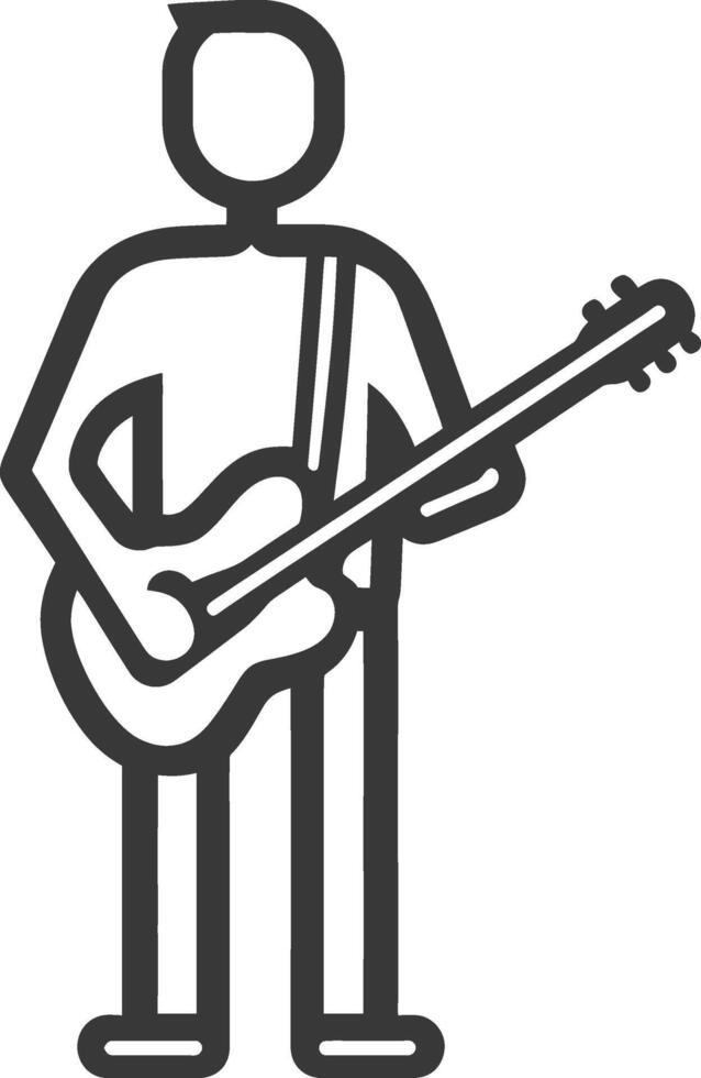 A man playing guitar on a white background vector